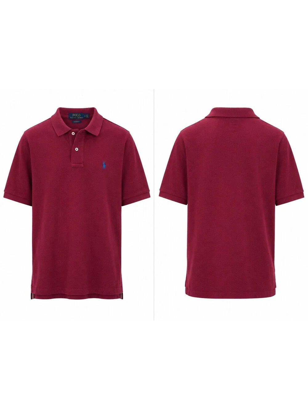 Polo Ralph Lauren Mens Custom Slim Fit Polo in Burgundy Red XL